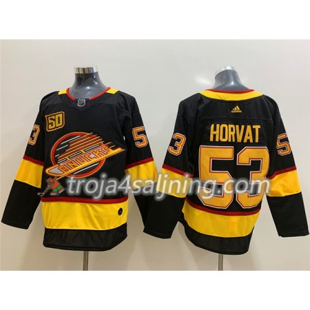 Vancouver Canucks tröja Bo Horvat 53 Flying Skate 50th Anniversary 2019-2020 Adidas Svart Authentic - NHL Tröjor Herr